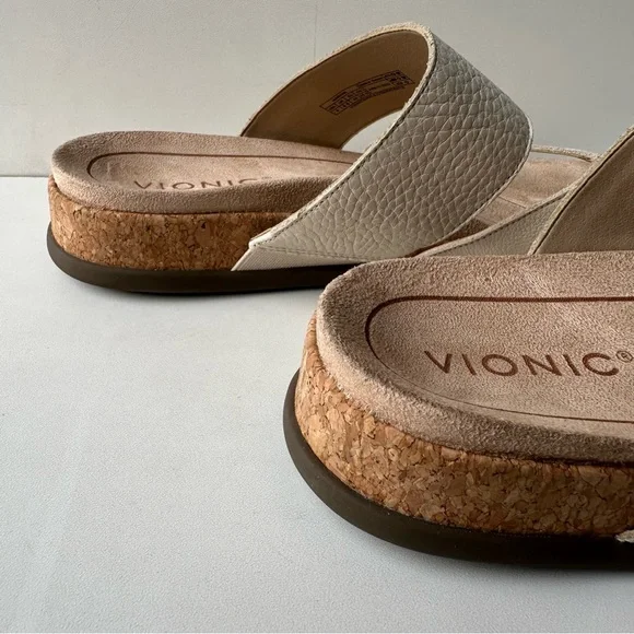 🔥Vionic Cream Sandals with Toe Loop and Textured Straps - Picture 6 of 12